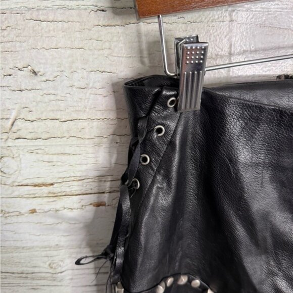I AM GIA Leather Pants faux black size xs lace up - Picture 4 of 9